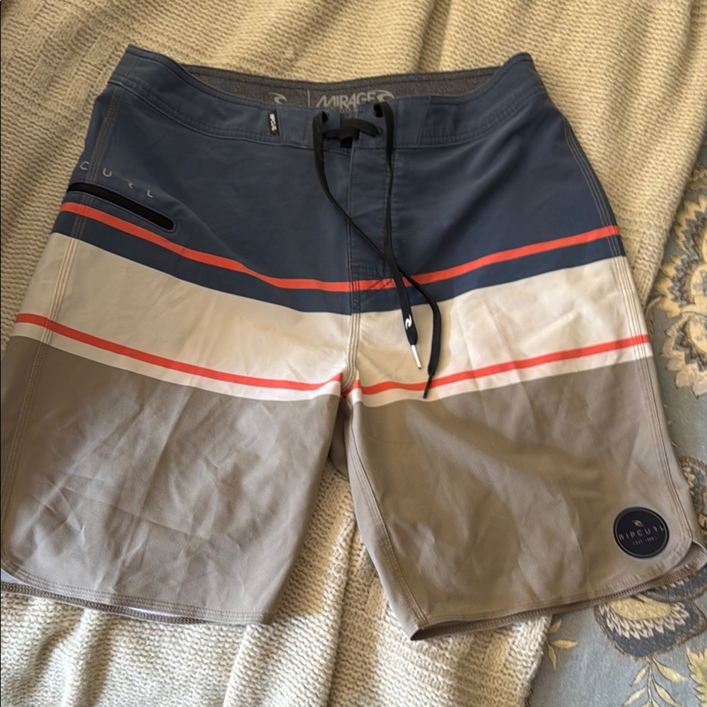 Rip Curl Mirage Men's Swim Shorts - Blue and Tan